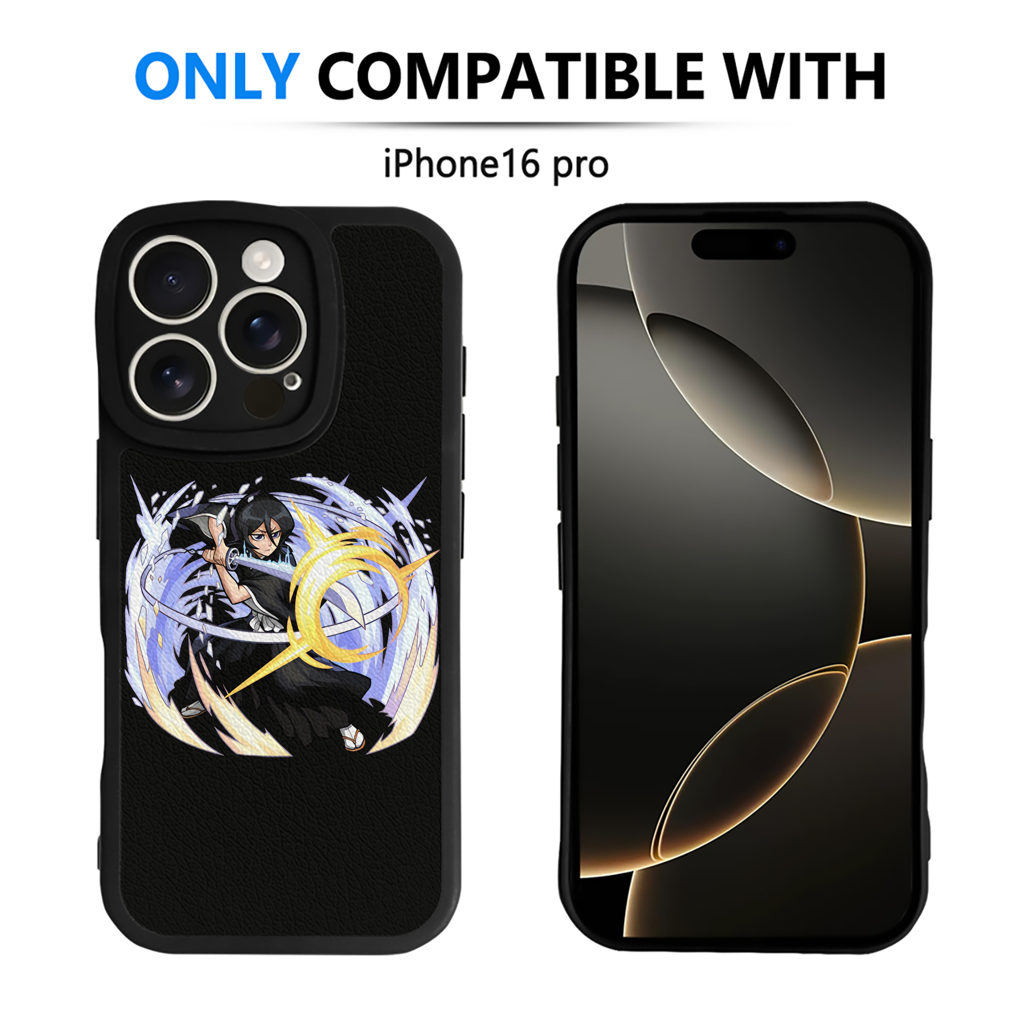 （画像用） ブリーチ 朽木ルキア BLEACH Kuchiki Rukia 【iPhone 16シリーズ対応】シリコンスマホケース（レザー調） 材質：シリコン